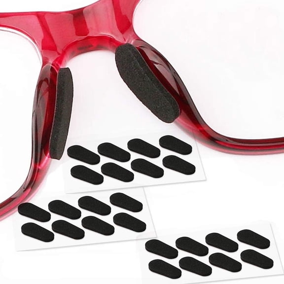 XIRQI Soft Foam Nose Pads Self Adhesive Non-Slip Eyeglass Nose Pads,Thin Nosepads for Eyeglasses Sunglasses Glasses,12Pairs,1.5Mm Black
