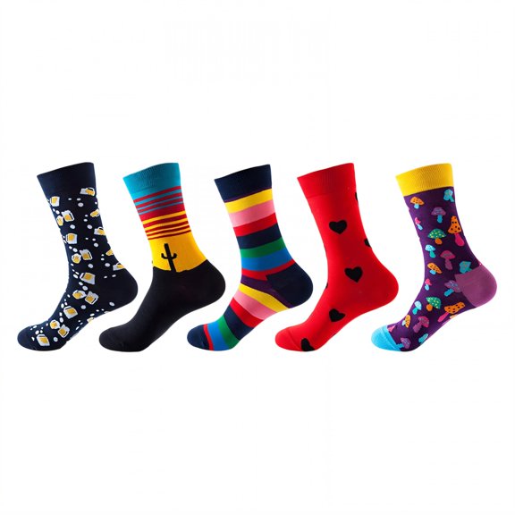 TELOLY 2026 New 5Pairs Boot Socks for Women Basketball Socks Womens Crew Socks Fall Winter Edition Men Socks Combination3 for Outdoor Activities Casual Wear Boot Styling Athletic Wear Travel