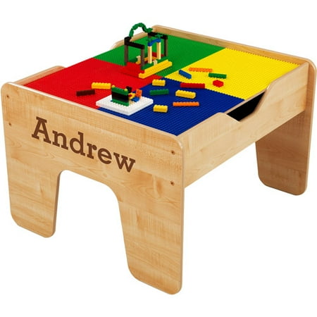 KidKraft - Personalized 2-in-1 Activity Table, Brown Serif Font Boy's Name, Andrew