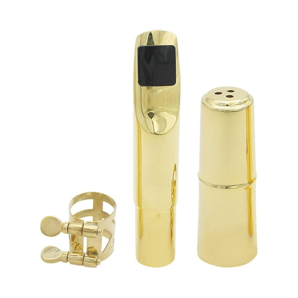 Boquilla de metal Sunnimix para saxofón alto con ligadura y tapa 5C