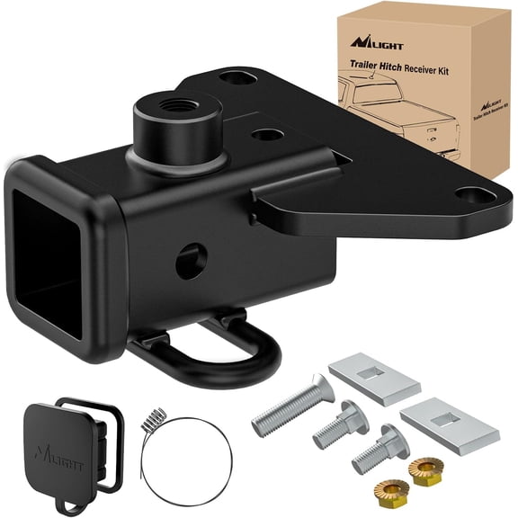 Nilight 2 Inch Rear Trailer Hitch Receiver Class 3 Tow Towing Hitch & Cover Kit for Gladiator JT 2019 2020 2021 2022 2023 2024 2025 with Hitch Cover