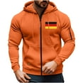 thumbnail image 4 of Stamzod Fall Jackets for Men Casual Long Sleeve Zip Up Hoodie Plus Size Hooded Sweatshirt for Men with Pocket Orange C XXL, 4 of 6
