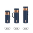 thumbnail image 5 of Contigo SnapSeal Leakproof Stainless Steel Reusable Water Bottle with Carrying Strap, Dark Blue/Bronze, 16 oz, 5 of 7