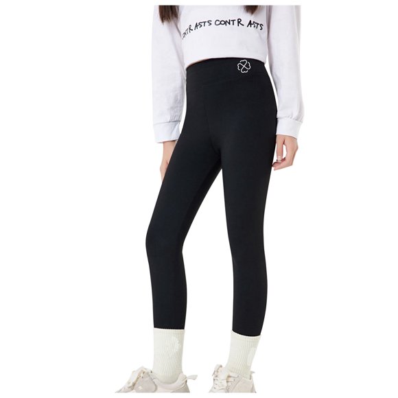 Wxirdiow Leggings Enfants Printemps/été Enfants Pantalon à Imprimé Dessin Animé Leggings Taille Haute Coupe Ajustée Pantalon de Yoga Vêtement d'Extérieur Noir Taille,9-12 Ans