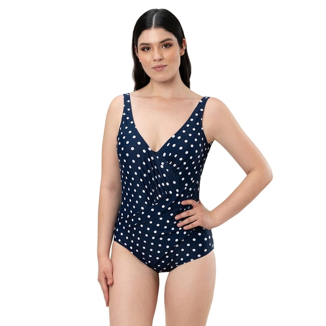 Traje de baño para dama Adda Lingerie Modelo Habana, Diseño drapeado, Color azul