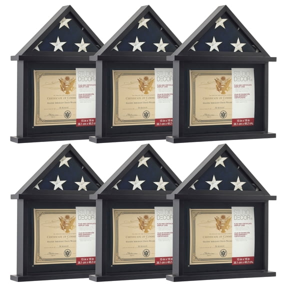 6 Pack: Flag & Certificate Display Case by Studio Decor