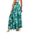 thumbnail image 6 of Nlife Women Hawaiian Floral Maxi High Waist Split Thigh Long Skirt with Pockets, 6 of 7