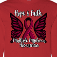 thumbnail image 4 of Inktastic Multiple Myeloma Cancer Awareness Hope & Faith with Butterfly Ribbon Long Sleeve T-Shirt, 4 of 5