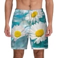 thumbnail image 3 of Uemuo Daisy Flowers Pattern Mens Swim Trunks Quick Dry Board Shorts with Mesh Lining, Stretch Beach Shorts Quick Dry No-Chafing Board Shorts-Small, 3 of 9