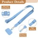 thumbnail image 3 of Cordones para teléfono 2Pcs - 1Pcs correa de cuello ajustable de 55", 1Pcs correa de muñeca, 2 parches, lanyard para celular para llaves y credenciales, azul claro, 3 of 6