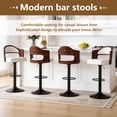 thumbnail image 6 of ClinQ Swivel Adjustable Bar Stools Set of 2, PU Leather Upholstered Bar Chairs with Bentwood Backrest and Hydraulic Lift for Kitchen Island, White, 6 of 9