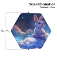 thumbnail image 2 of KLL Drink Coasters Set Hexagon of 4,PU Leather Absorbent Coasters Set Decorative Coffee Cup Coasters Housewarming Gift for Home Decor-Cloud Cute Rabbit, 2 of 5