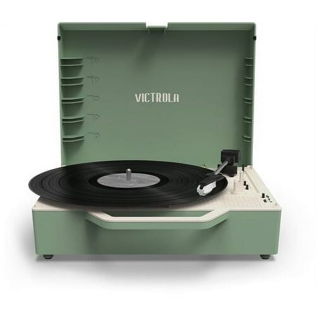 Victrola - Re-Spin Sustainable Bluetooth Suitcase Record Player - Basil Green