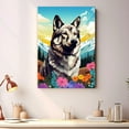 thumbnail image 2 of Norwegian Elkhound Dog Canvas Wall Art for Living Room, Funny Bathroom Wall Decor, Colorful Animal Painting Gift for Kid Teen Men, 2 of 4
