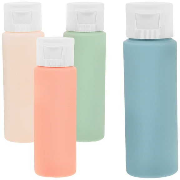 4 Pcs Travel Supplies Macaron Tube Squeeze Bottle Set Size Labels Lotion Plastic Shampoo Dispenser