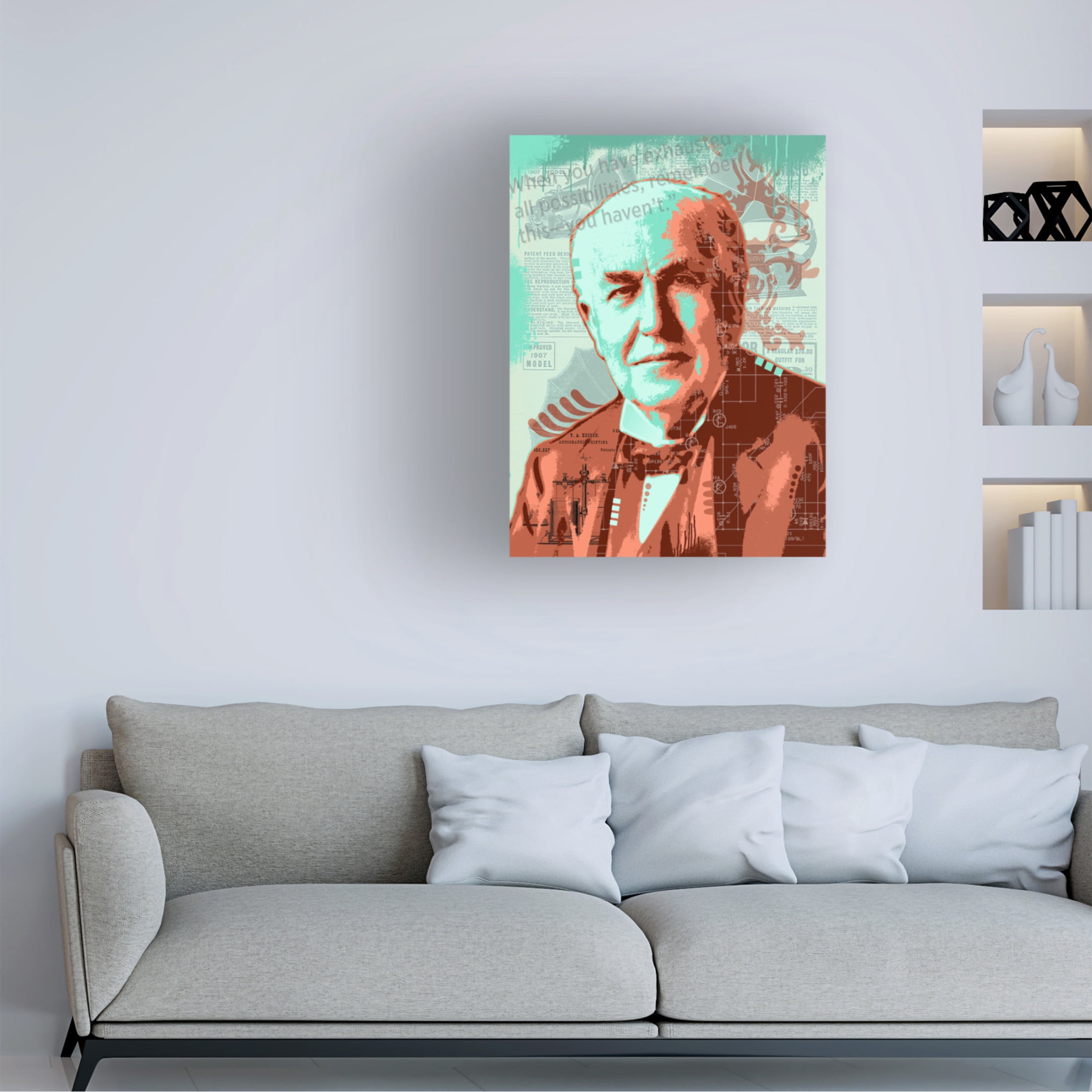 Canvas Wall Art - Dean Russo 'Edison' Wall Art for Living Room, Bedroom, or Office Décor by Trademark Fine Art - 18 x 24 Inches