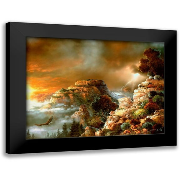 Lee, James 14x12 Black Modern Framed Museum Art Print Titled - Eagle Storm