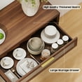 thumbnail image 5 of Sideboard Buffet Cabinet with Rattan Doors, Kitchen Storage Cabinet with Drawers and Adjustable Shelves for Dining Living Room, Walnut, 5 of 9