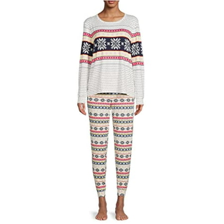 

Treasures Womens 2pc Pamama Set - Fair Isle Winter WhitePajama Sleep Set - 3X