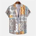 thumbnail image 3 of Camisa de arte abstracto vintage para hombre, blusa con solapa de manga corta con estampado 3D, ropa de calle de verano a la moda para playa, ropa para mujer y niño, 3 of 5