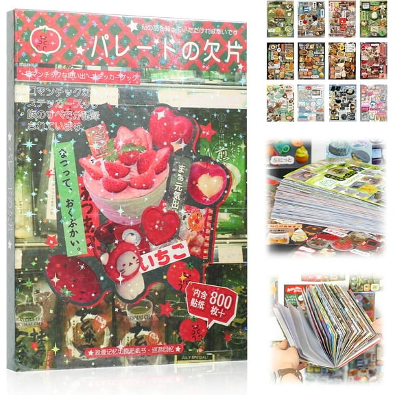 Japanese Manga Style Sticker Book Aesthetic,45 Sheets Romantic Memory, 800 Designs in 1 BookSeries Comic Books Style Material Decoration Stickers