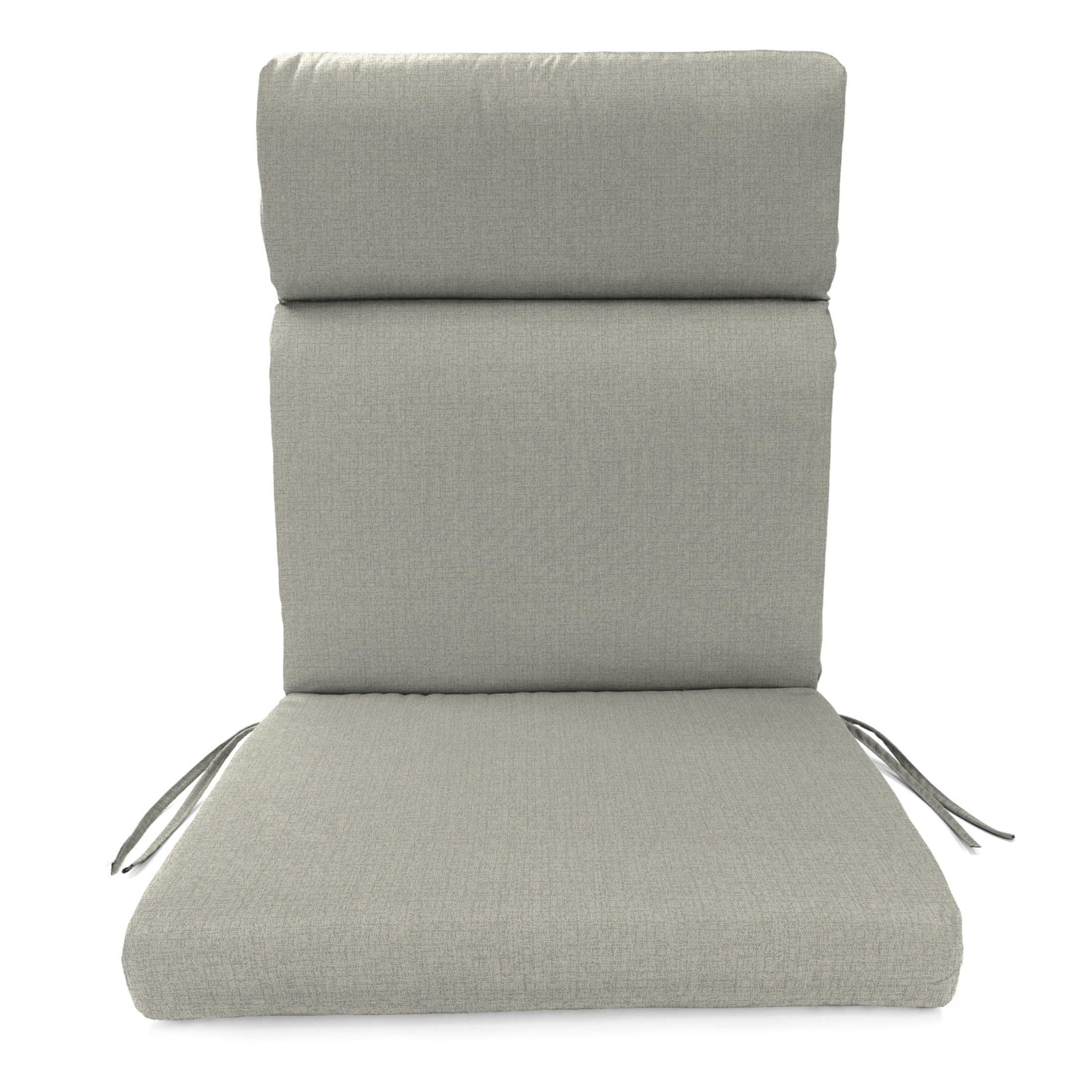 Jordan Manufacturing 44" x 22" McHusk Stone Grey Crosshatch Rectangular Outdoor Chair Cushion with Ties and Hanger Loop