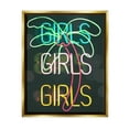 thumbnail image 4 of Stupell Industries Girls Neon Style Palm Tree Tropical Design Graphic Art Metallic Gold Floating Framed Canvas Print Wall Art, Design by Daphne Polselli, 4 of 5