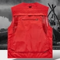thumbnail image 5 of Mens Vests Cargo Outdoor Work Safari Hunting Fishing Travel Photo Mesh Waistcoat Vest Gilet Multi Pockets Red XXXXXL, 5 of 5
