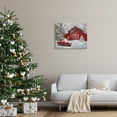 thumbnail image 2 of Red Barn & Truck Powdery Snow Rural Scenery Transportation Painting Gallery-Wrapped Canvas Print Wall Art, 2 of 7