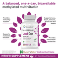 thumbnail image 2 of Just One Daily Methylated Multivitamin for Men & Women–60 Caps Adults MTHFR Support, Iron-Free, Natural, USA Made, 2 of 10