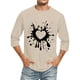 thumbnail image 2 of Camisetas de Manga Larga para Hombres, Día de San Valentín Impreso 3/4 Manga Camiseta de Fitness, Mezcla de Algodón Casual, 2 of 9