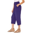 thumbnail image 3 of Roaman's Women's Plus Size Soft Knit Relaxed Pull-On Capri Pant, 3 of 6