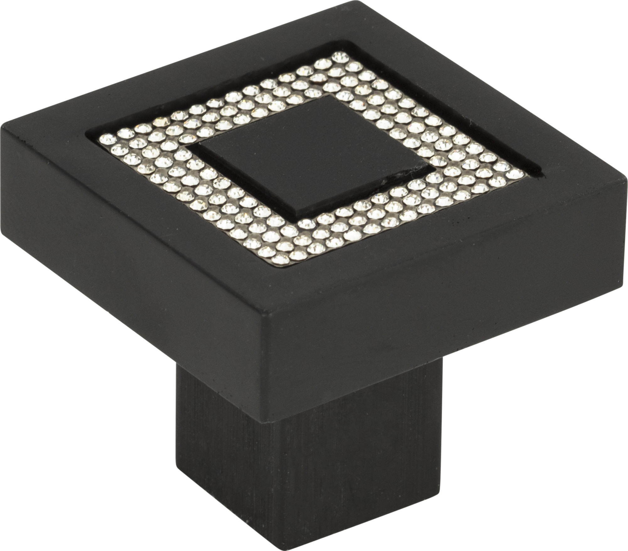 Crystal Pave 1.4 in. Square Knob - 3192-MC (Matte Chrome) - image 3 of 5