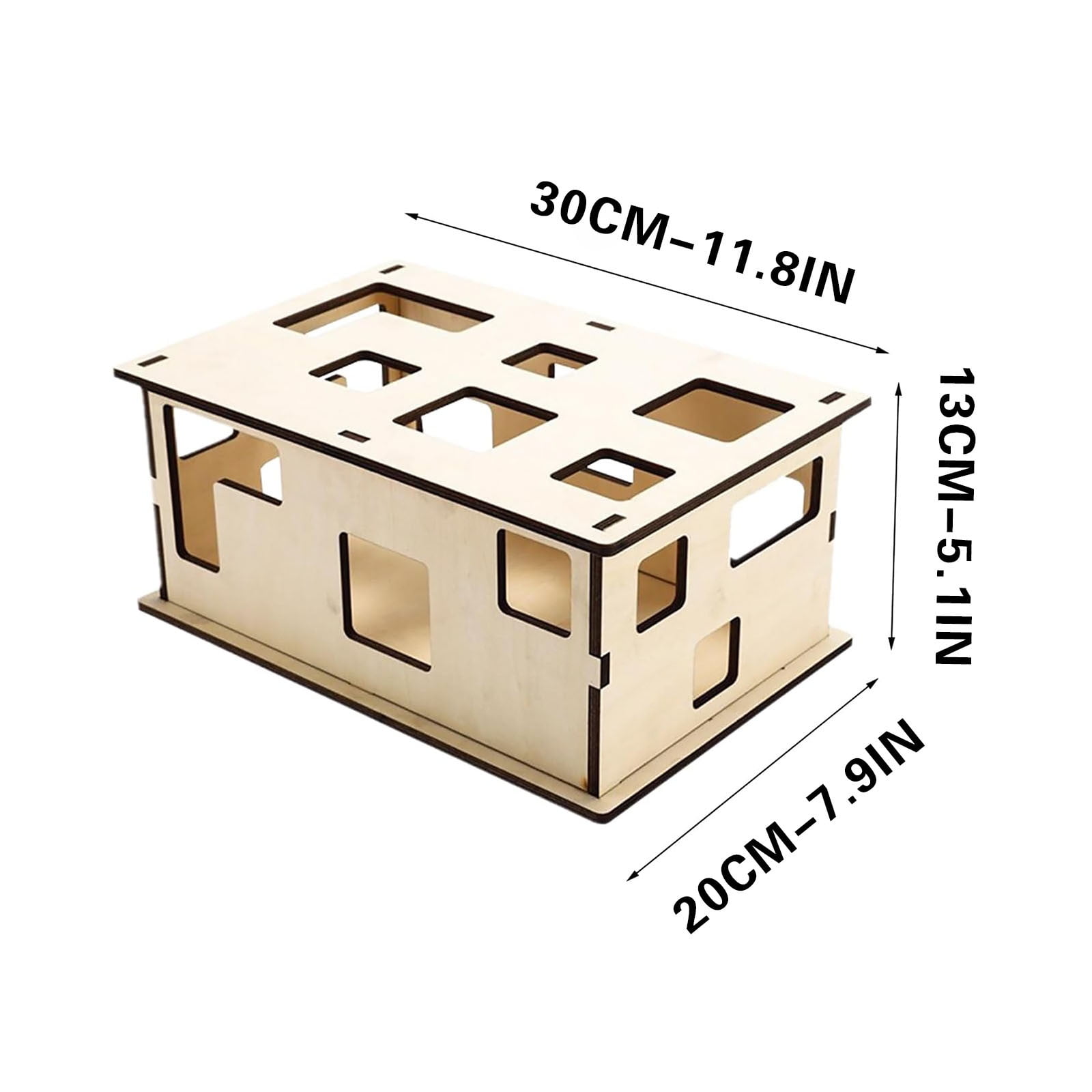 ddioayh Interactive Cat Puzzle Toy,Removable Wooden Porous,Educational Toy Box,Wooden Mental Stimulation Play Box for Indoor Cats Kittens,Interactive Scratching Boards Relieve Boredom