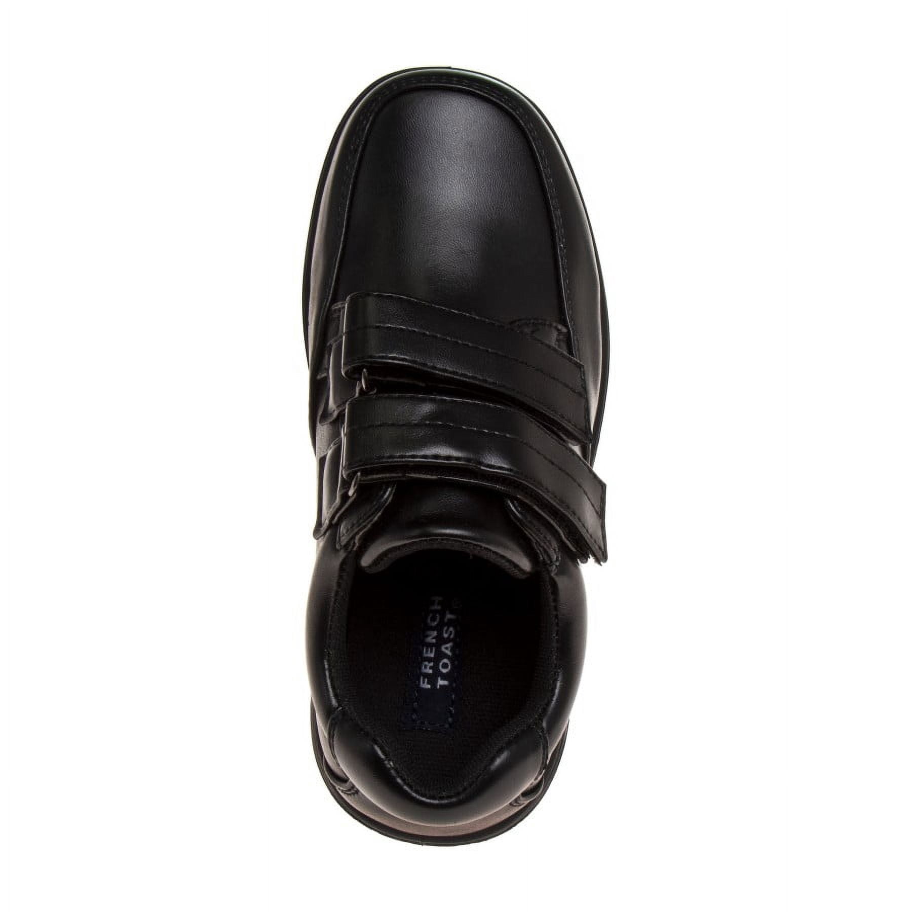 French Toast Toddler Boys Hook & Loop Faux Leather School Shoes - Black, Size: 7