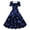 Blue Butterfly, variant on Women'S Fit And Flare Purple Skull Floral Dress Short Sleeve Square Neck Belted A-Line Casual Summer Dress
