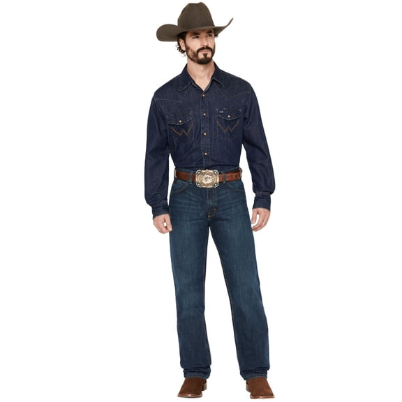 Wrangler Men's 20X 01Mwx Dark Wash Competition Relaxed Bootcut Jeans Vintage Blue 34W x 36L US