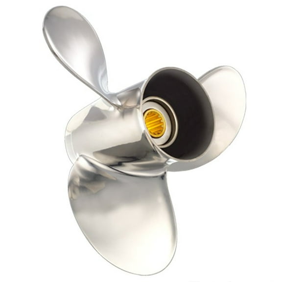New Stainless Steel Propeller Compatible With Honda Bf50 / Bf50A 13 Spline 50 For Years 1995-2021 By 3321-110-15 59133-Zv5-015Ah Diameter 11 Pitch 15 Blades 3 Spline Tooth 13 Right Hand Rotation
