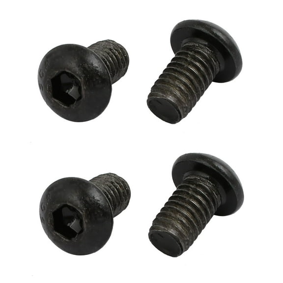 10.9 Grade M6x10mm Round Head Inner Hex Socket Left Hand Thread Bolt 4pcs