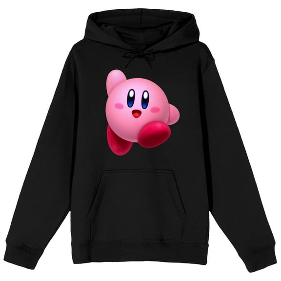 Pink Mochi Waving Men Black Hoodie-Medium