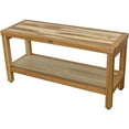 thumbnail image 3 of Large Rectangular Teak Bench with Shelf in Natural Finish, 3 of 3
