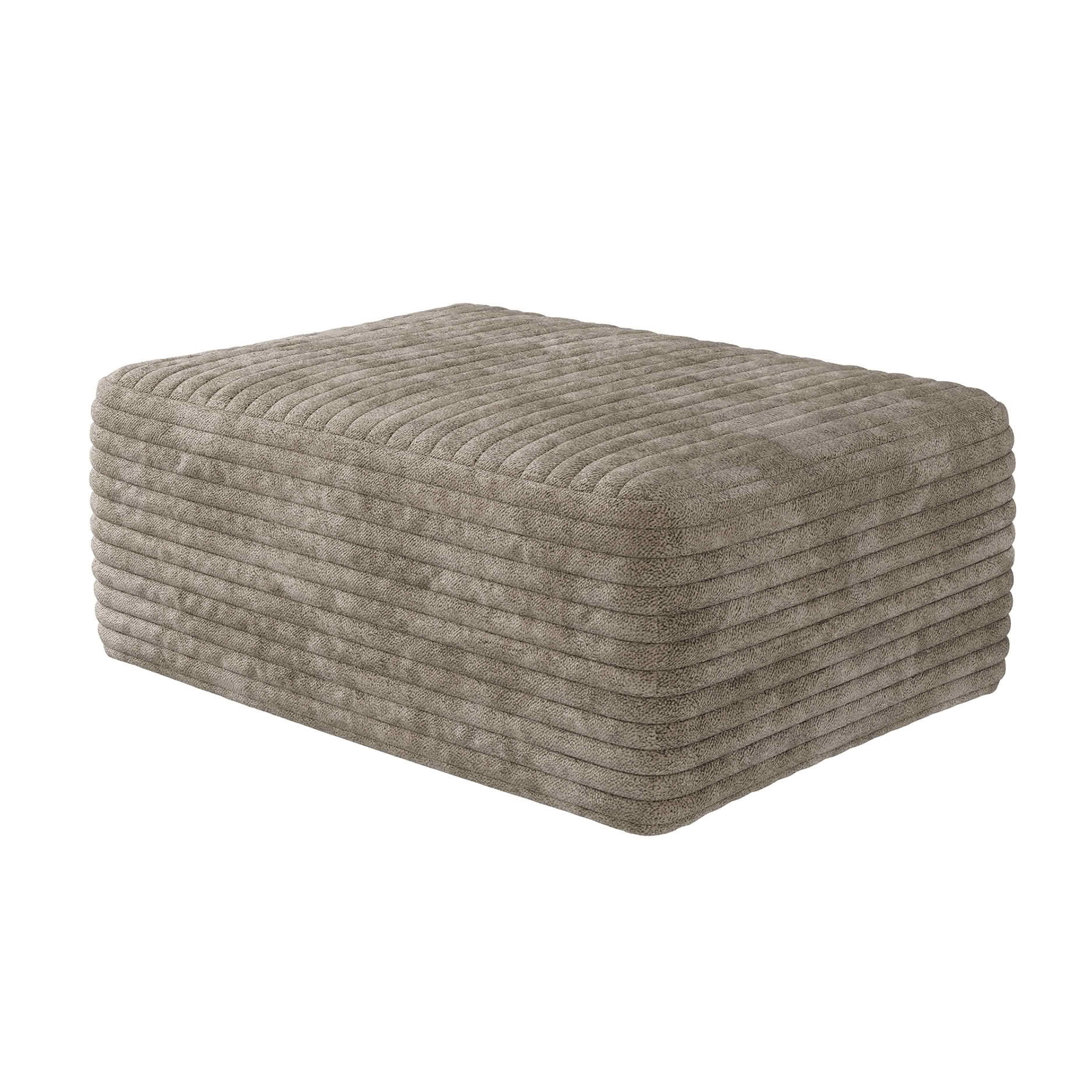 MAYEERTY 37.40" Sofa Ottoman, No‑Assembly Required Plush Corduroy Footrest, Compression‑Packed Sponge Ottoman for Living Room Leisure Area