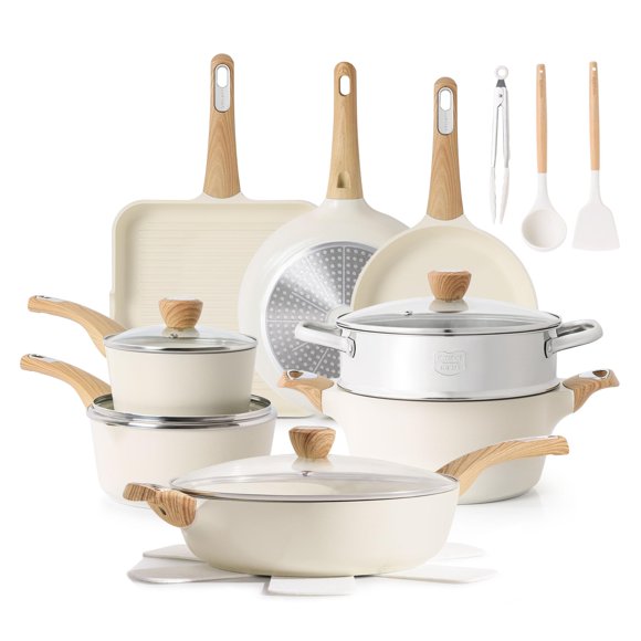 Set de utensilios de cocina SENSARTE, cerámica, antiadherente, 20 piezas, para inducción