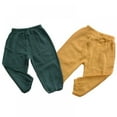 thumbnail image 3 of Toddler Boy Girl Basic Plain Summer Fall Comfy Cotton Linen Long Pants, 3 of 5