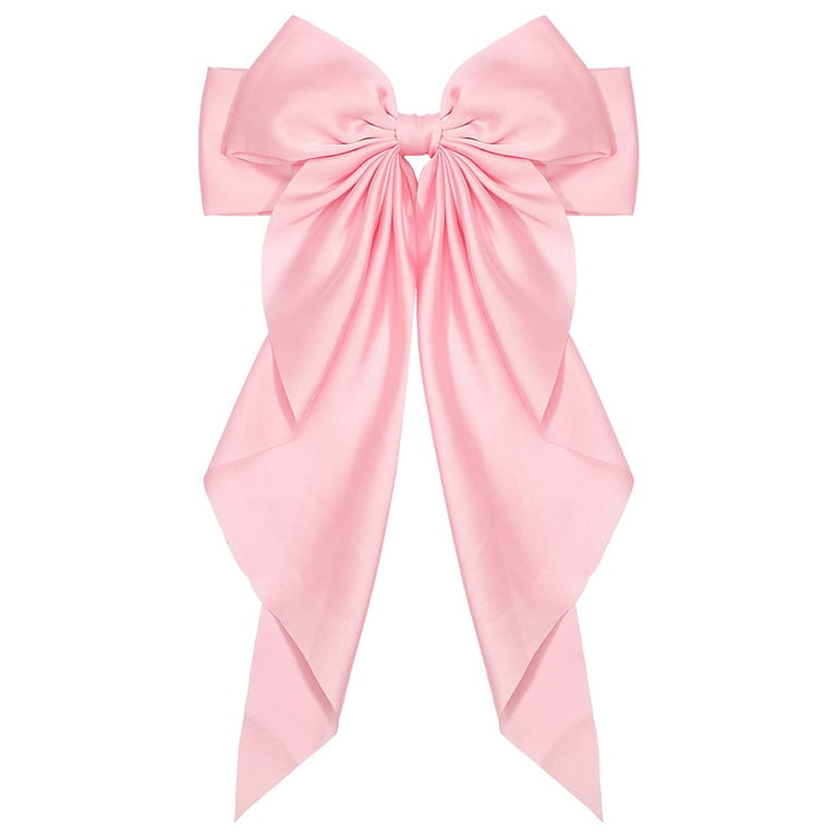 Bolonar Pink Hair Bows for Women Girls 3Pcs Cute Satin Bowknot