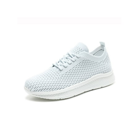 

SIMANLAN Women Running Shoe Sport Athletic Shoes Fitness Workout Sneakers Womens Lightweight Trainers Ladies Breathable Flats White 7.5