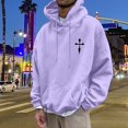 thumbnail image 3 of MHFRRA Sudadera con Capucha y Estampado Gráfico de Moda para Uso Informal y Actividades Al Aire Libre Púrpura claro, 3 of 5