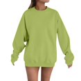 thumbnail image 6 of Womens Sweatshirt Fleece Crewneck Pullover Trendy Airport Outfit Soft Brushed Back, 6 of 6