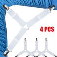 thumbnail image 1 of Correas para sábanas, clips para sábanas fáciles de instalar, clips para sábanas ajustables, correas para sábanas, diga adiós a las sábanas sucias (blanco-4 piezas), 1 of 5