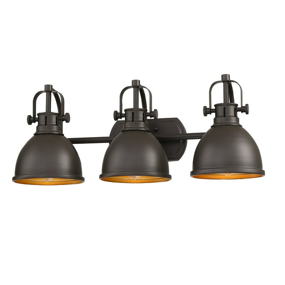 3 Light Industrial Bathroom Vanity Light with Dark Bronze Bathroom Ligh Fixtures over Mirror